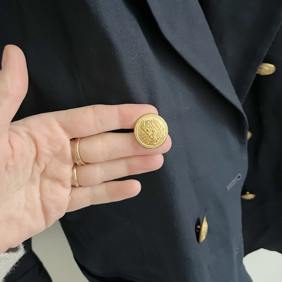 Talbots Navy Blue Wool Coat | Size Large - Picture 2 of 6